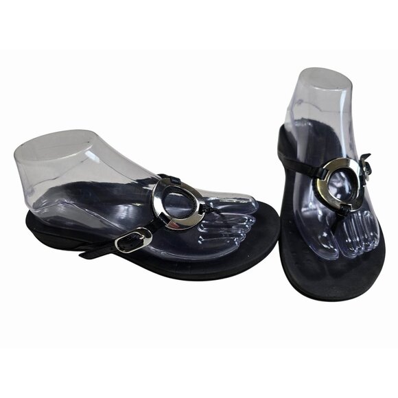 Vionic Shoes - Vionic Womens Black Sandals With Metal Accent Size 7